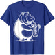 Funny Vintage Hippo Playing Saxophone Musician Animal Lovers T-Shirt - T-Shirt | Royal