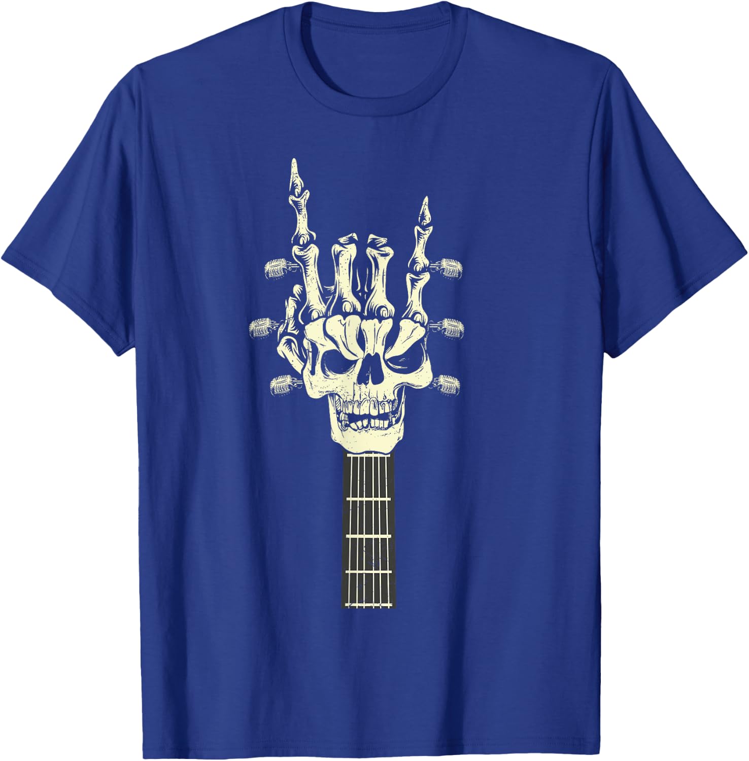 Rock On Skeleton Hand Guitar Rock & Roll Men Women Rock Band T-Shirt - T-Shirt | Royal
