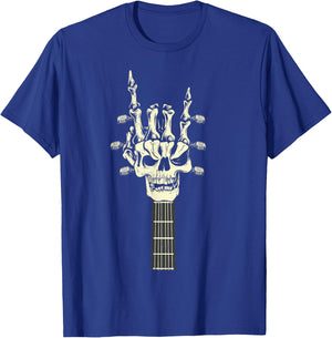 Rock On Skeleton Hand Guitar Rock & Roll Men Women Rock Band T-Shirt - T-Shirt | Royal