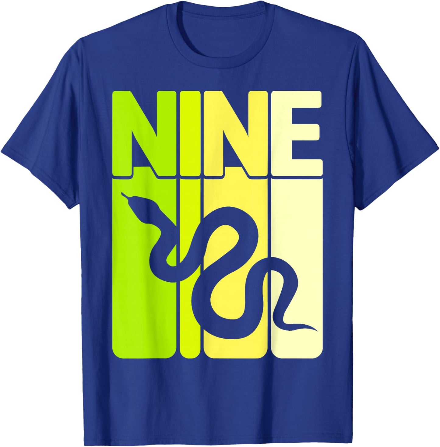 9th Birthday Party Reptile Snake Lover Nine Year Old Kids T-Shirt - T-Shirt | Royal