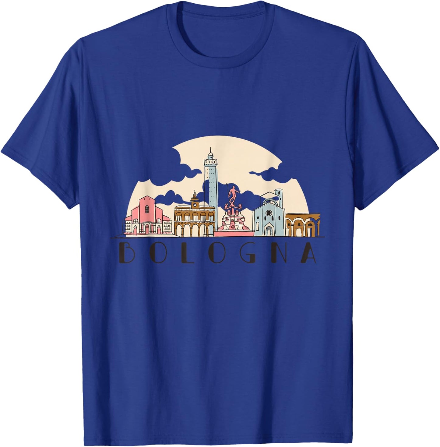 Bologna Skyline Vintage Italian Souvenir Italy T-Shirt - T-Shirt | Royal