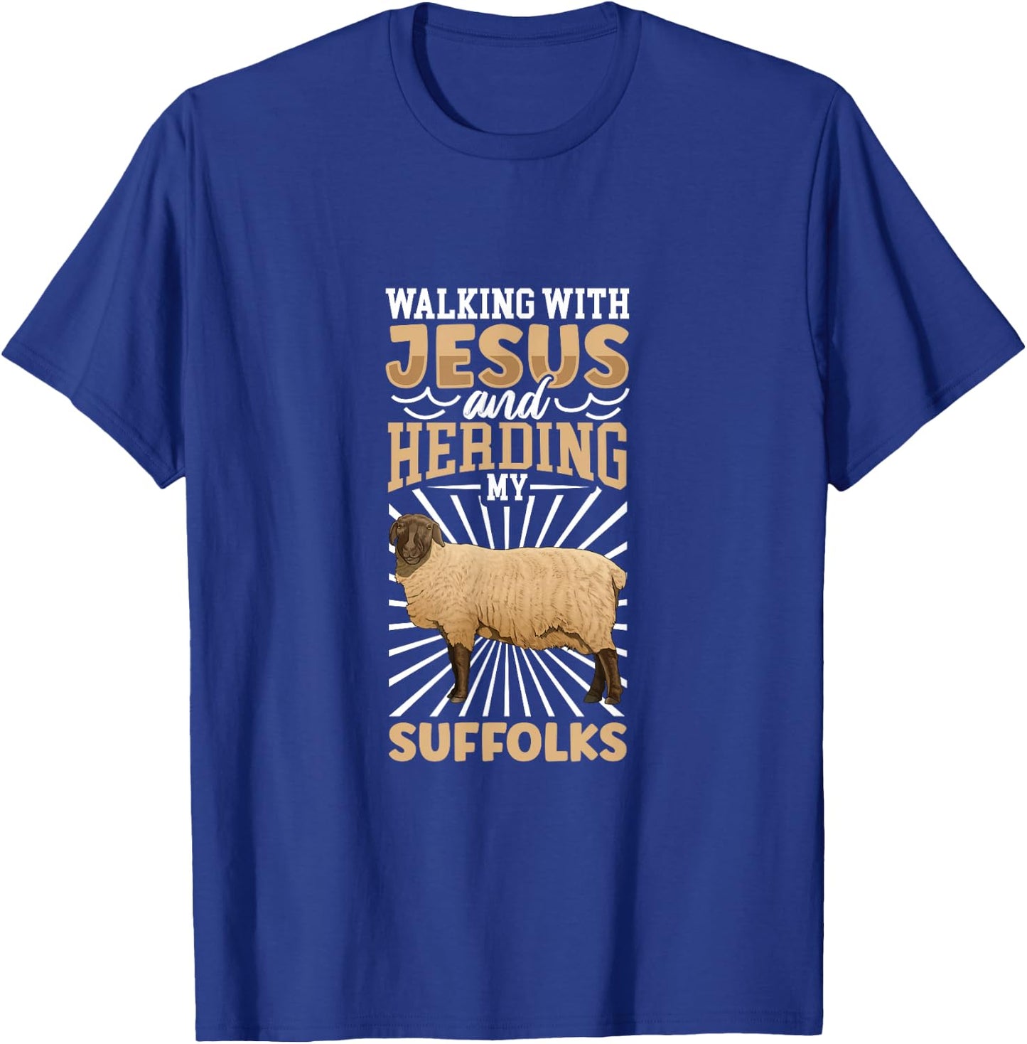 Jesus and sheep - Suffolk T-Shirt - T-Shirt | Royal