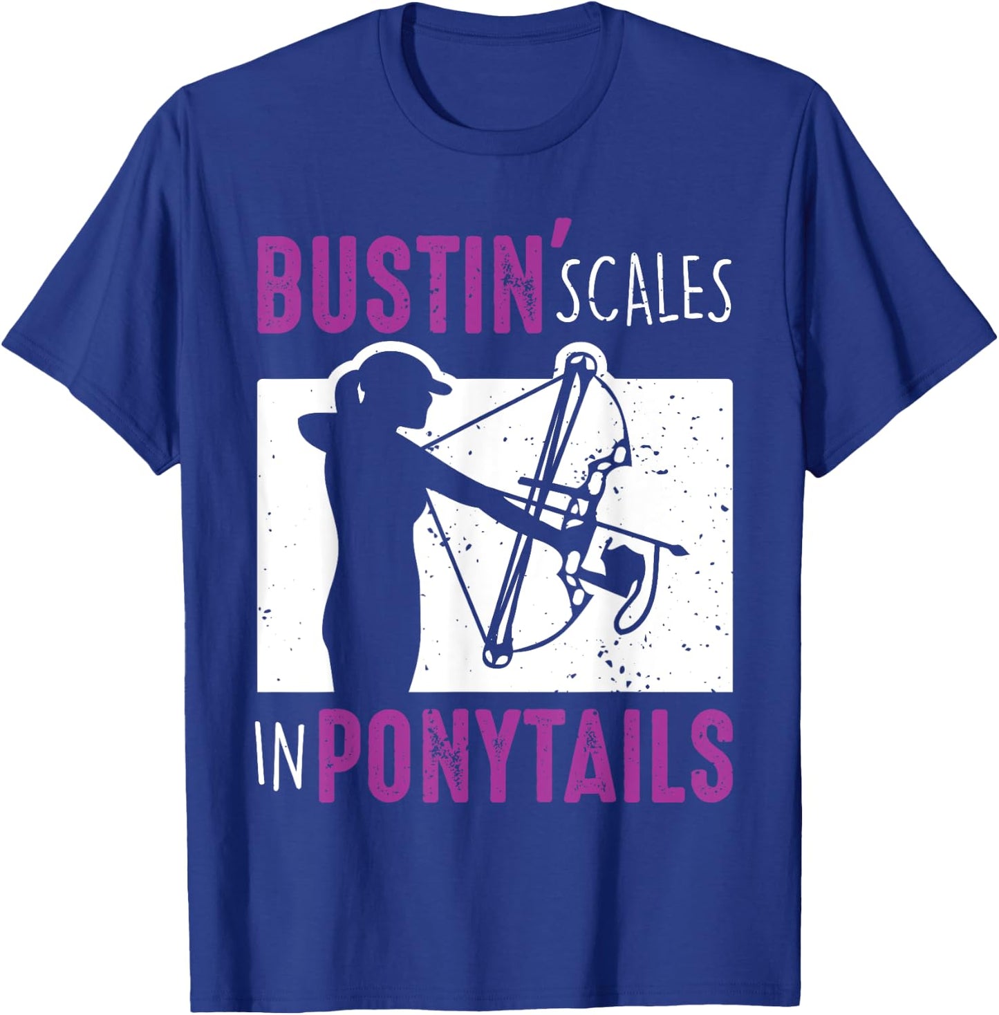 Bow Fish Archery Woman Fishing Girl T-Shirt - T-Shirt | Royal