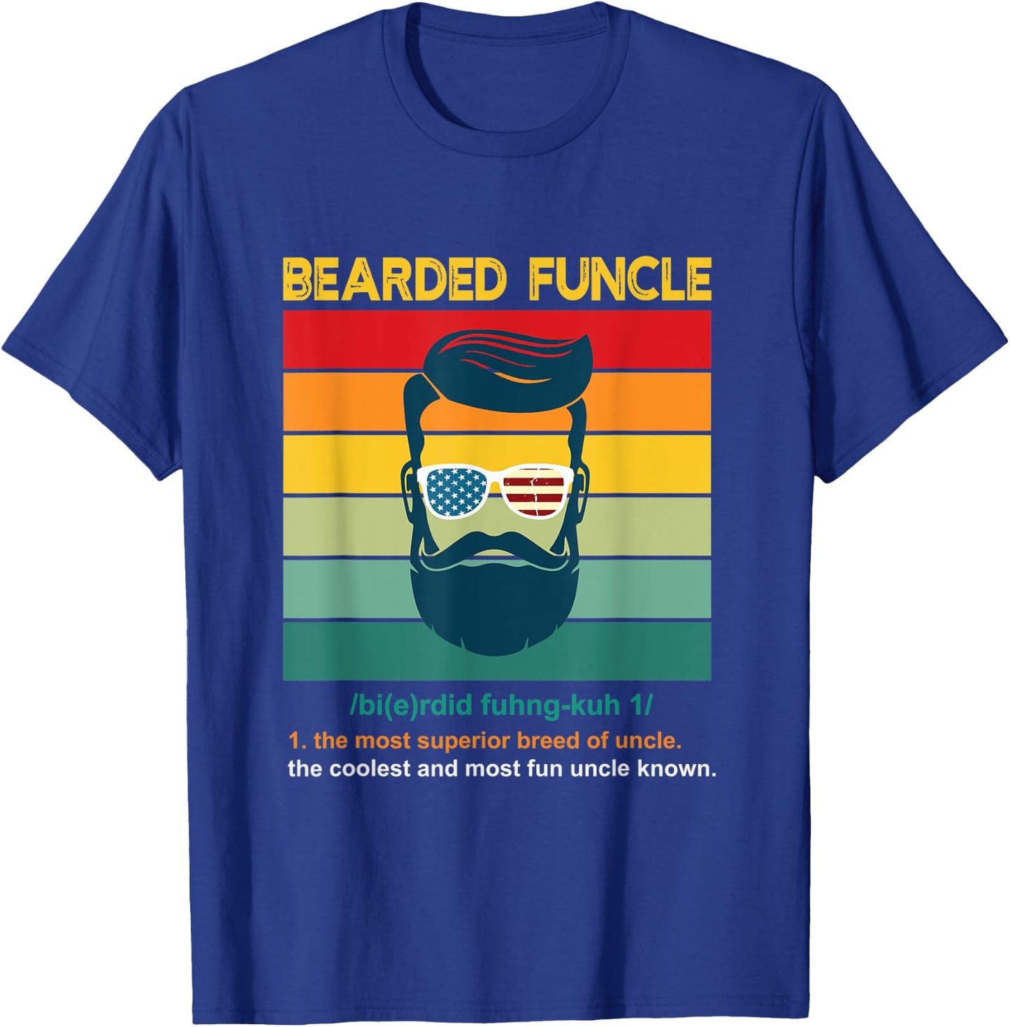 Bearded Funcle, uncle gift T-Shirt - T-Shirt | Royal