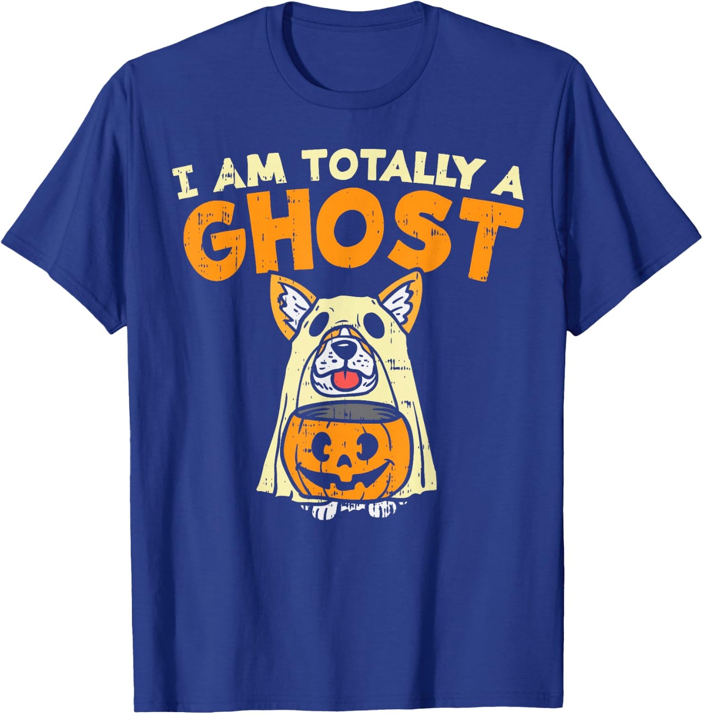 Welsh Corgi Totally Ghost Funny Halloween Costume Dog Owner T-Shirt - T-Shirt | Royal