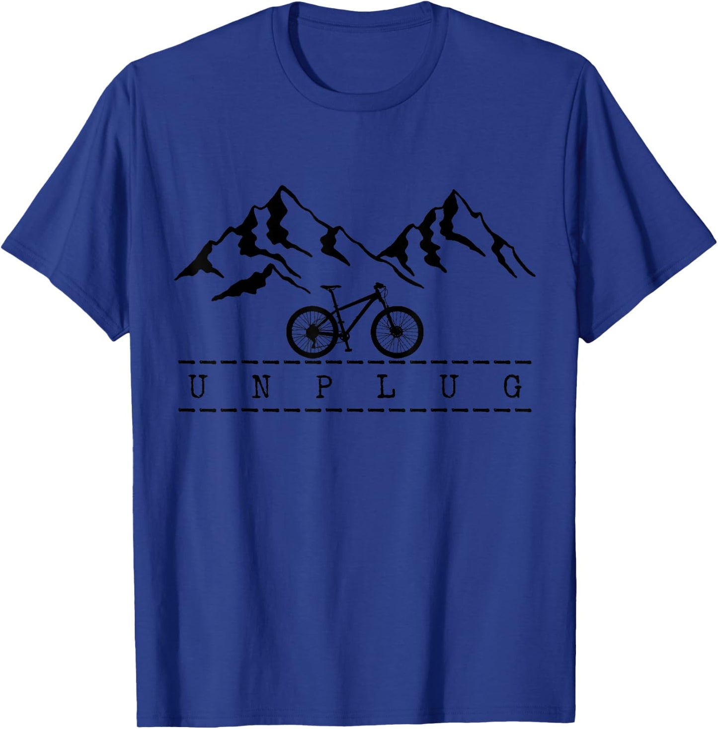 Mountain Bike Unplug MTB Biking Downhill Mountain Biker T-Shirt - T-Shirt | Royal
