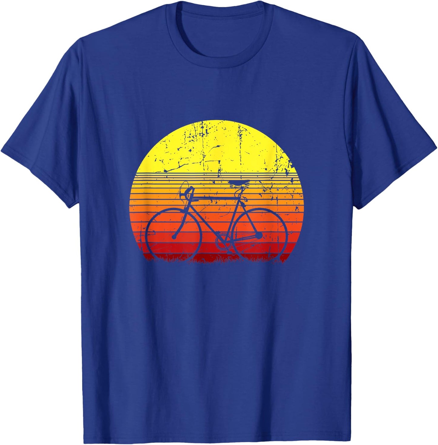 Vintage Racing Bike Cycling Sunset Bike , Black, S T-Shirt - T-Shirt | Royal