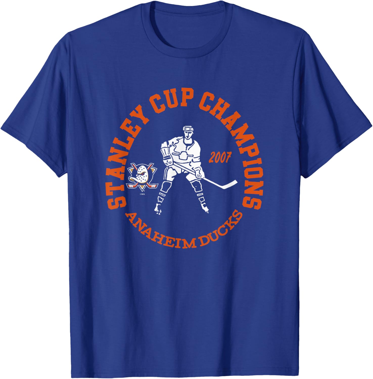 Anaheim Ducks Stanley Cup Champions 2007 Black T-Shirt - T-Shirt | Royal
