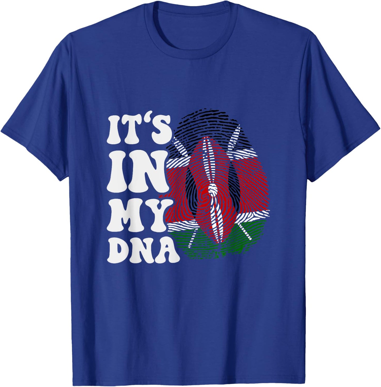 Funny It's In My DNA Fingerprint Flag Of Kenya T-Shirt - T-Shirt | Royal