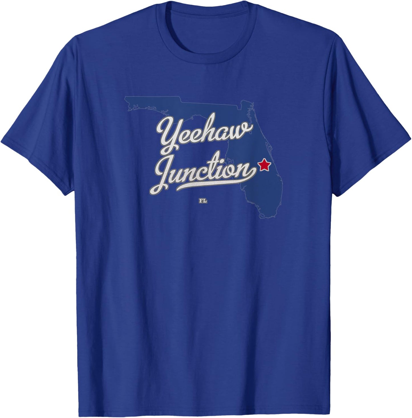 Yeehaw Junction Florida FL Map T-Shirt - T-Shirt | Royal