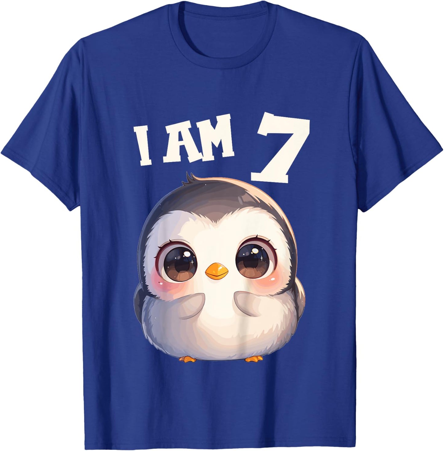 Kids 7 Years old 7 birthday Penguins Boy Girl Penguin T-Shirt - T-Shirt | Royal