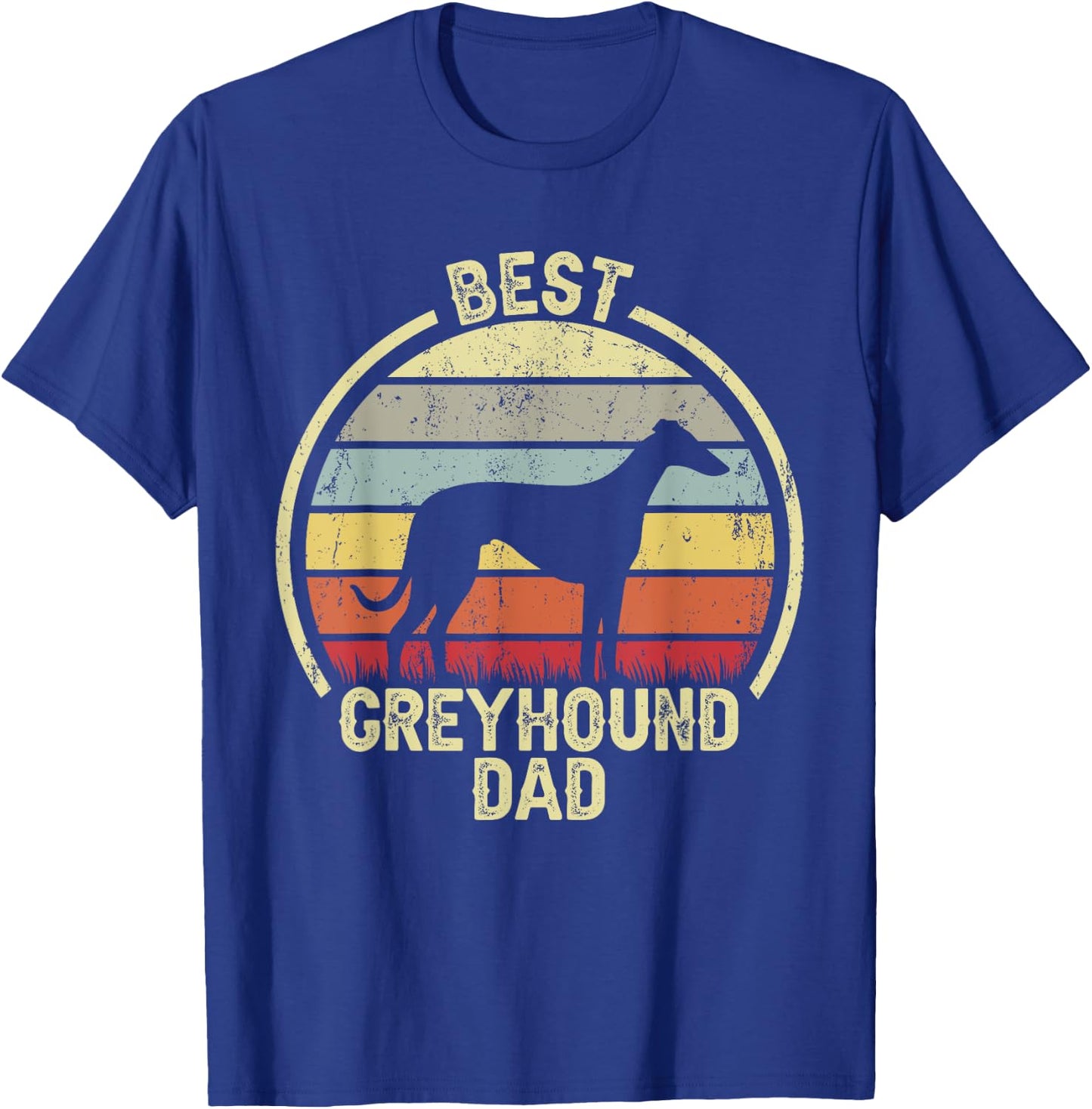 Best Dog Father Dad - Vintage Greyhound T-Shirt - T-Shirt | Royal
