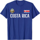 Costa Rica Flag Football Soccer Fan Men Women Kids T-Shirt - T-Shirt | Royal