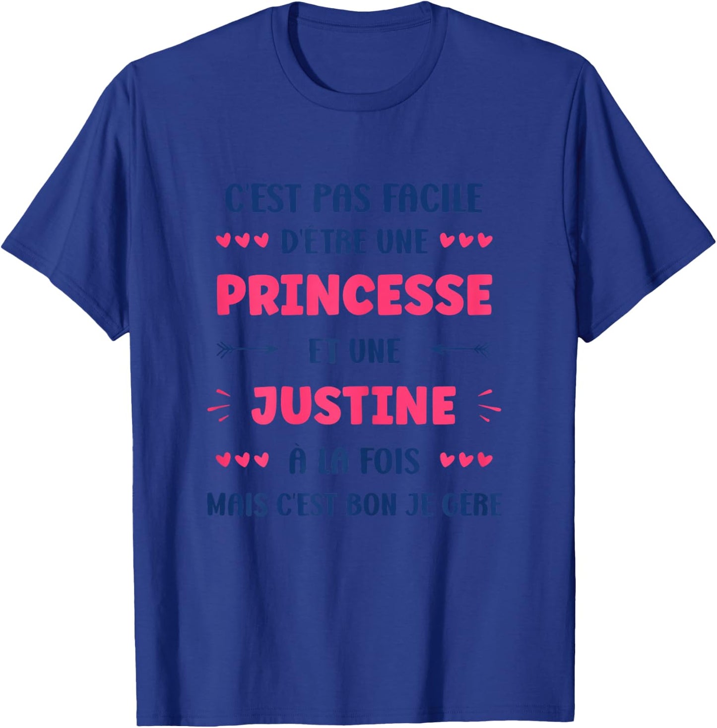 Princess Super Justine Girl Name Humour Justine , white, Female X-Small T-Shirt - T-Shirt | Royal