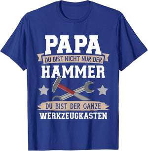 Papa Hammer Werkzeugkasten Handwerker Heimwerker Vatertag T-Shirt - T-Shirt | Royal