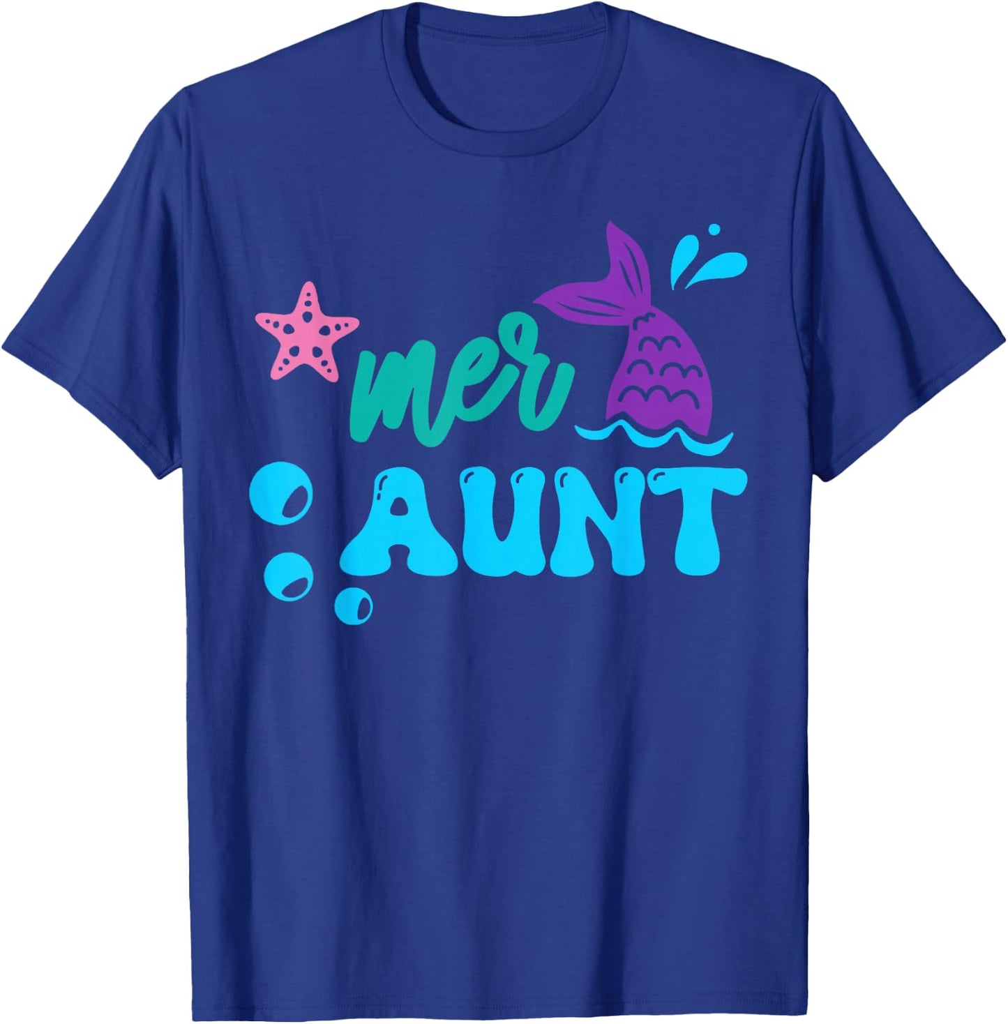 Mer Aunt Mermaid Shirt Matching Family Gifts T-Shirt - T-Shirt | Royal