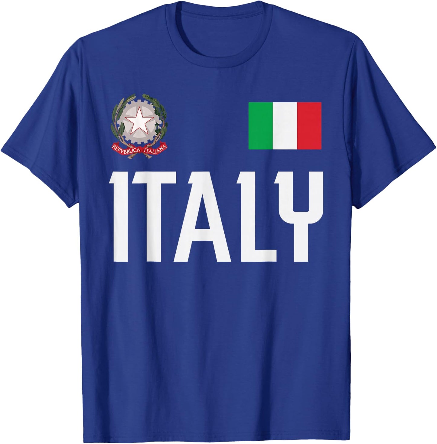 Italy Flag Italian Football Soccer Fan Men Women Kids T-Shirt - T-Shirt | Royal