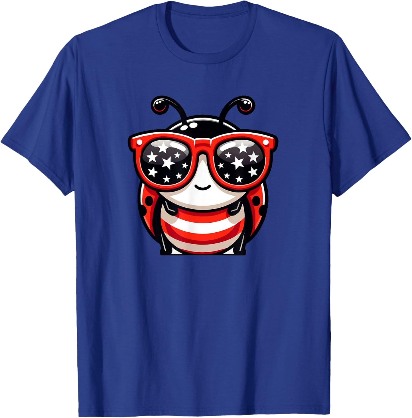 Ladybug 4th of July US Flag Patriotic T-Shirt - T-Shirt | Royal