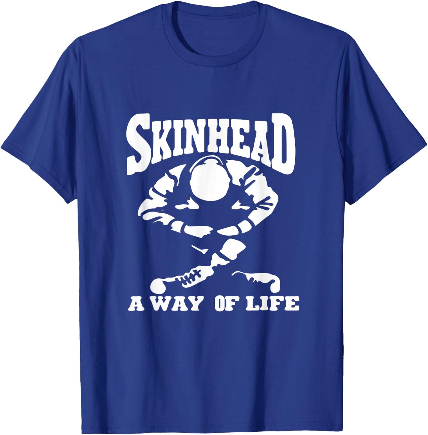 Jujubella Herren Skinhead, Rasiert Schwarz Klein Klassische Passform Kurzarm T-Shirt - T-Shirt | Royal