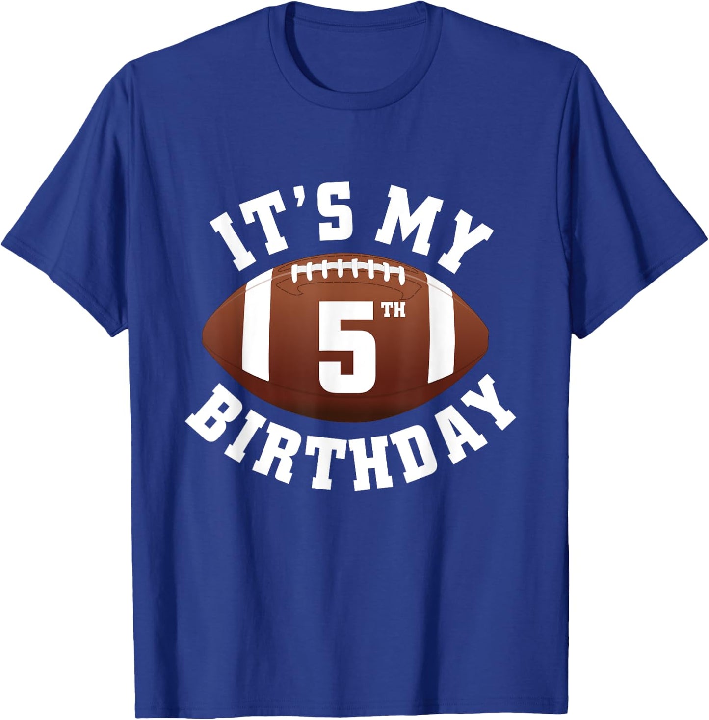 It's My 5th Birthday Boy 5 Year Old Football Player Kids T-Shirt - T-Shirt | Royal