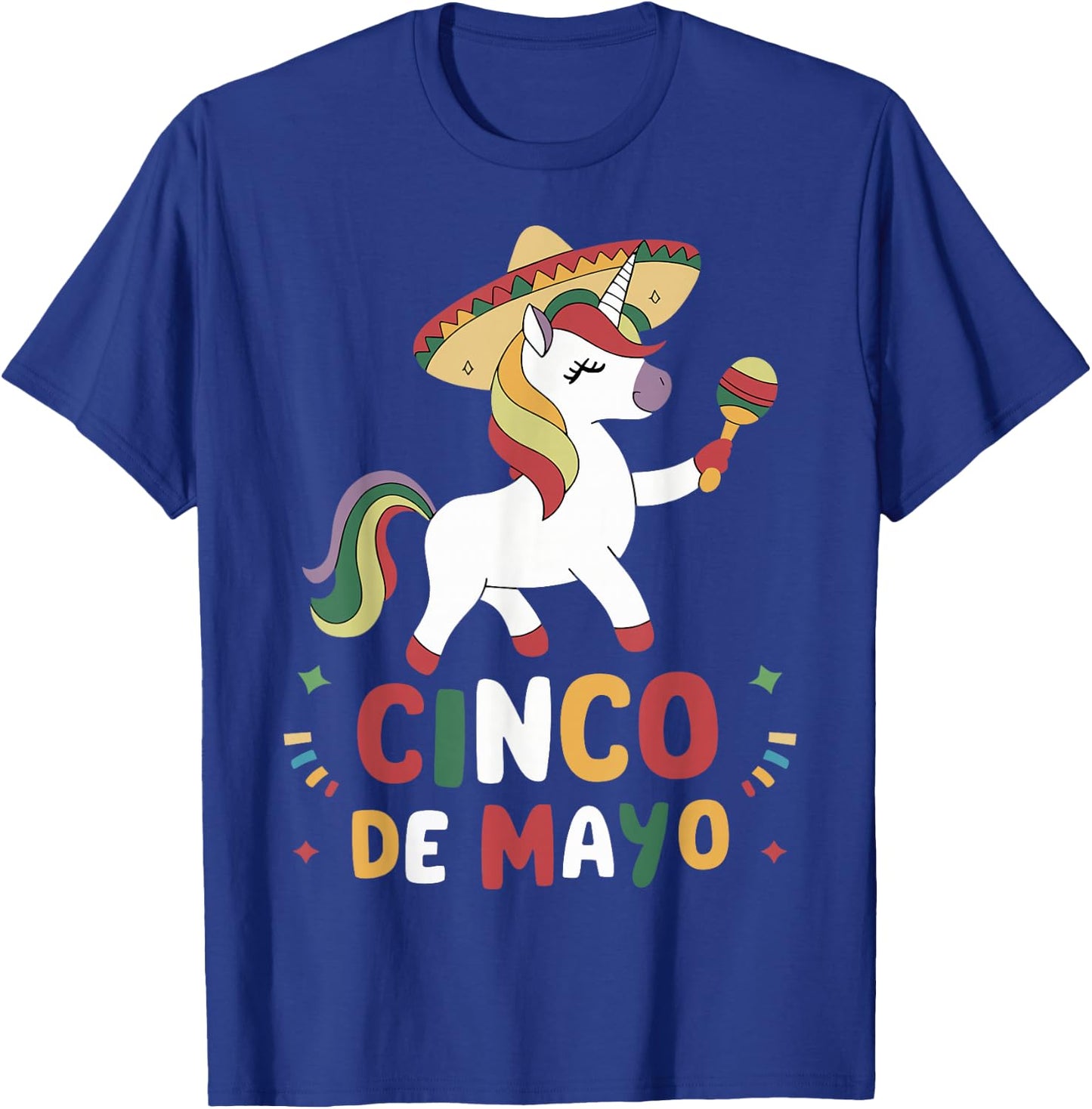 Unicorn Let's Fiesta Cinco de Mayo Girls T-Shirt - T-Shirt | Royal