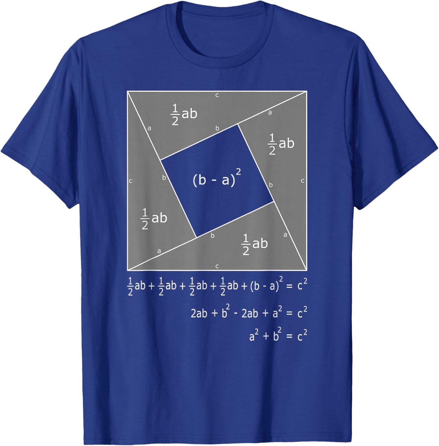 Pythagorean Theorem Algebraic Proof Math T-Shirt - T-Shirt | Royal