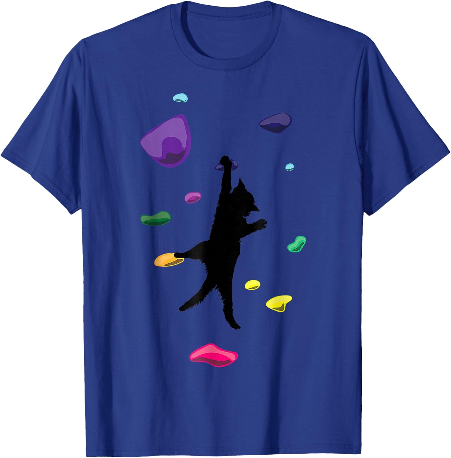 Funny Cat Climber Rock Climbing Gift Women And Kids T-Shirt - T-Shirt | Royal