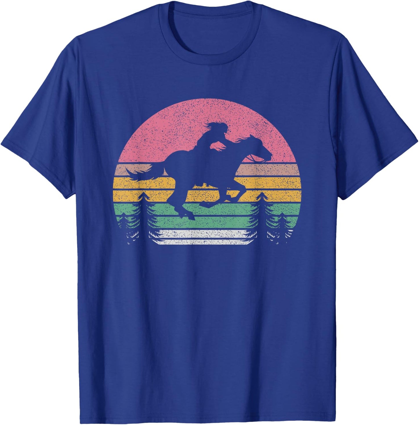 Outta Sight! Vintage Retro Girl Horse Riding Cowgirl Texas Ranch T-Shirt - T-Shirt | Royal