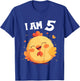 Kids 5 Years old 5 birthday Chickens Boy Girl Chicken T-Shirt - T-Shirt | Royal