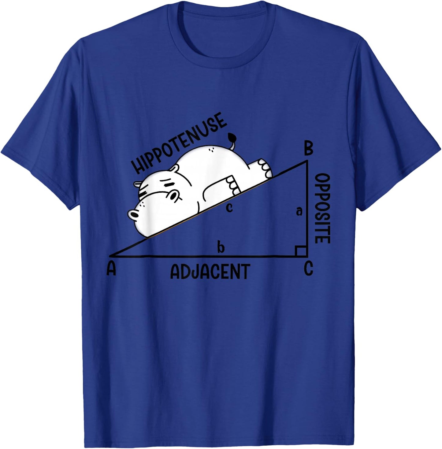Nerdy Funny Hippotenuse Hypotenuse Hippopotamus Math Teacher T-Shirt - T-Shirt | Royal