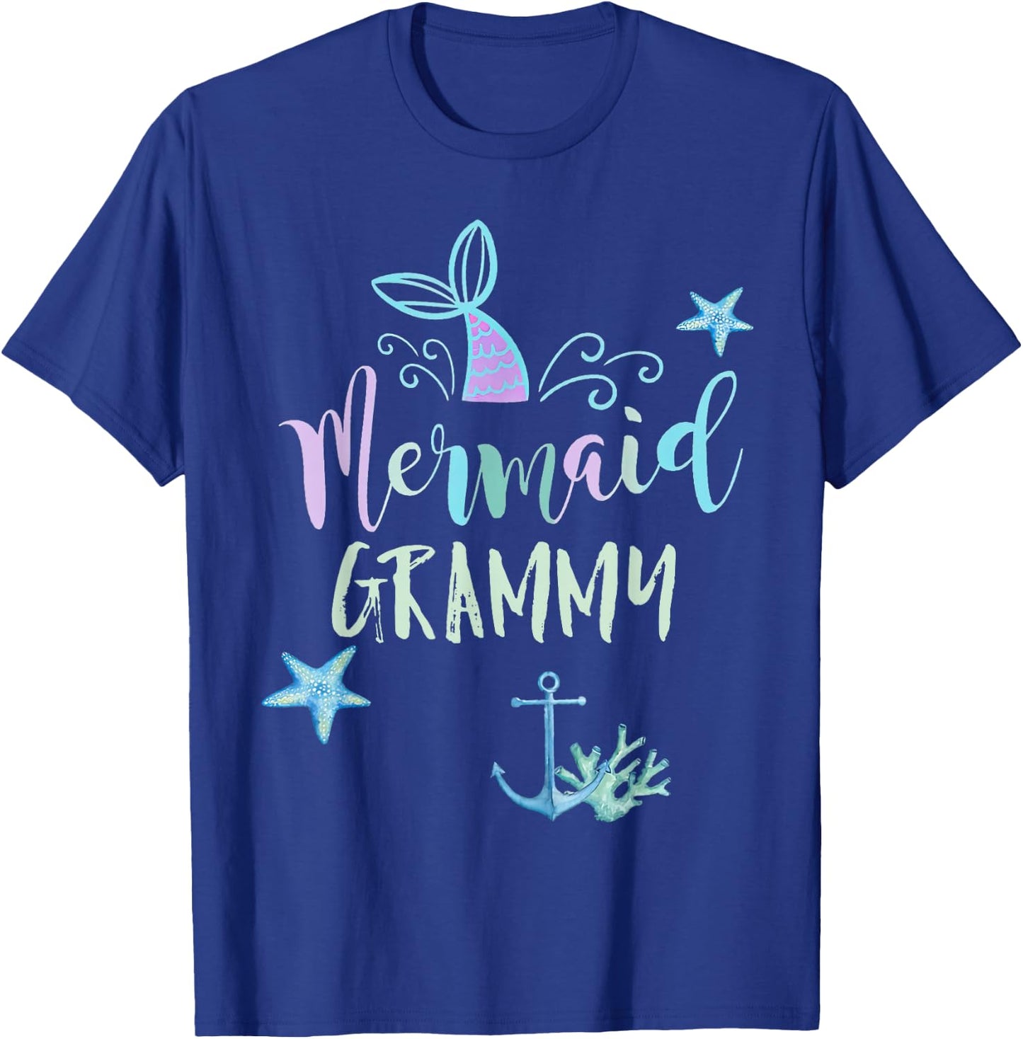Mermaid Grammy Birthday Mermaid Family Matching Party Squad T-Shirt - T-Shirt | Royal