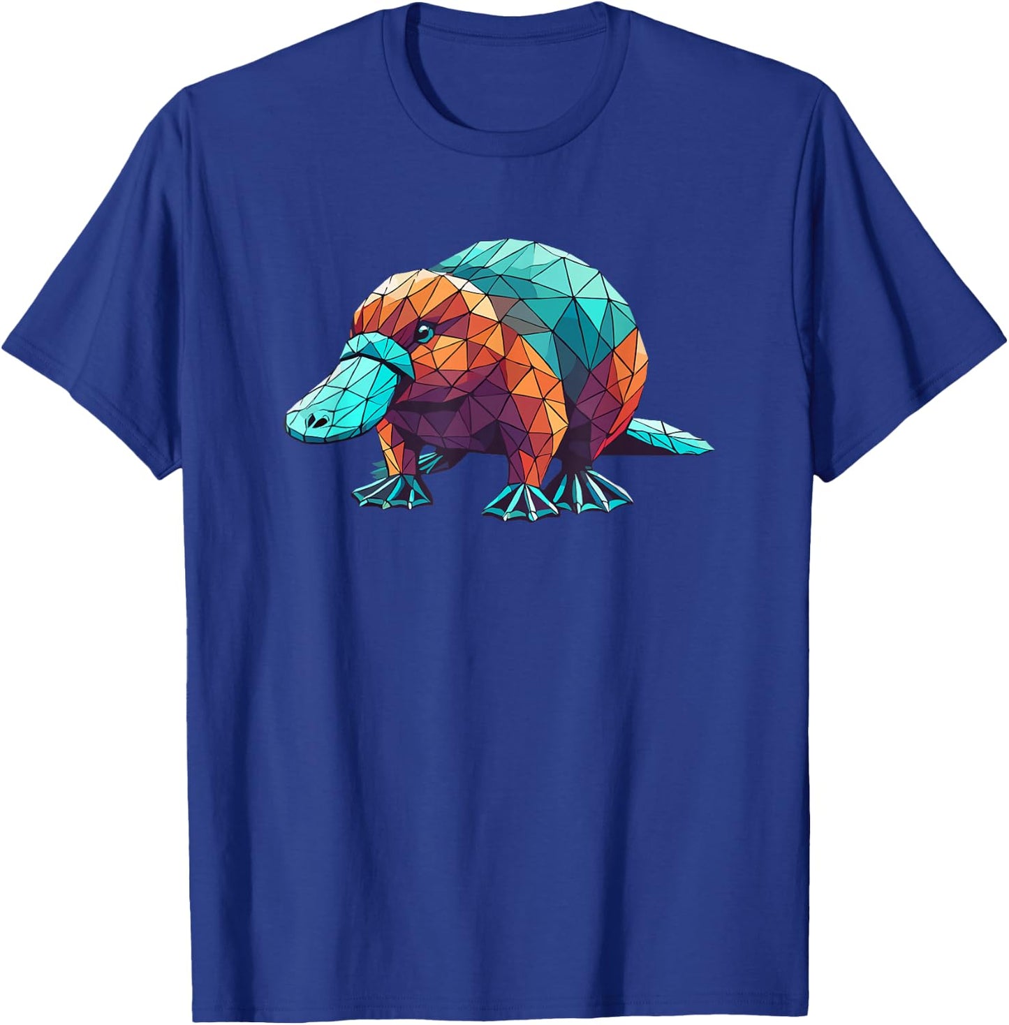 Geometric Art Platypus Platypuses Duckbill T-Shirt - T-Shirt | Royal