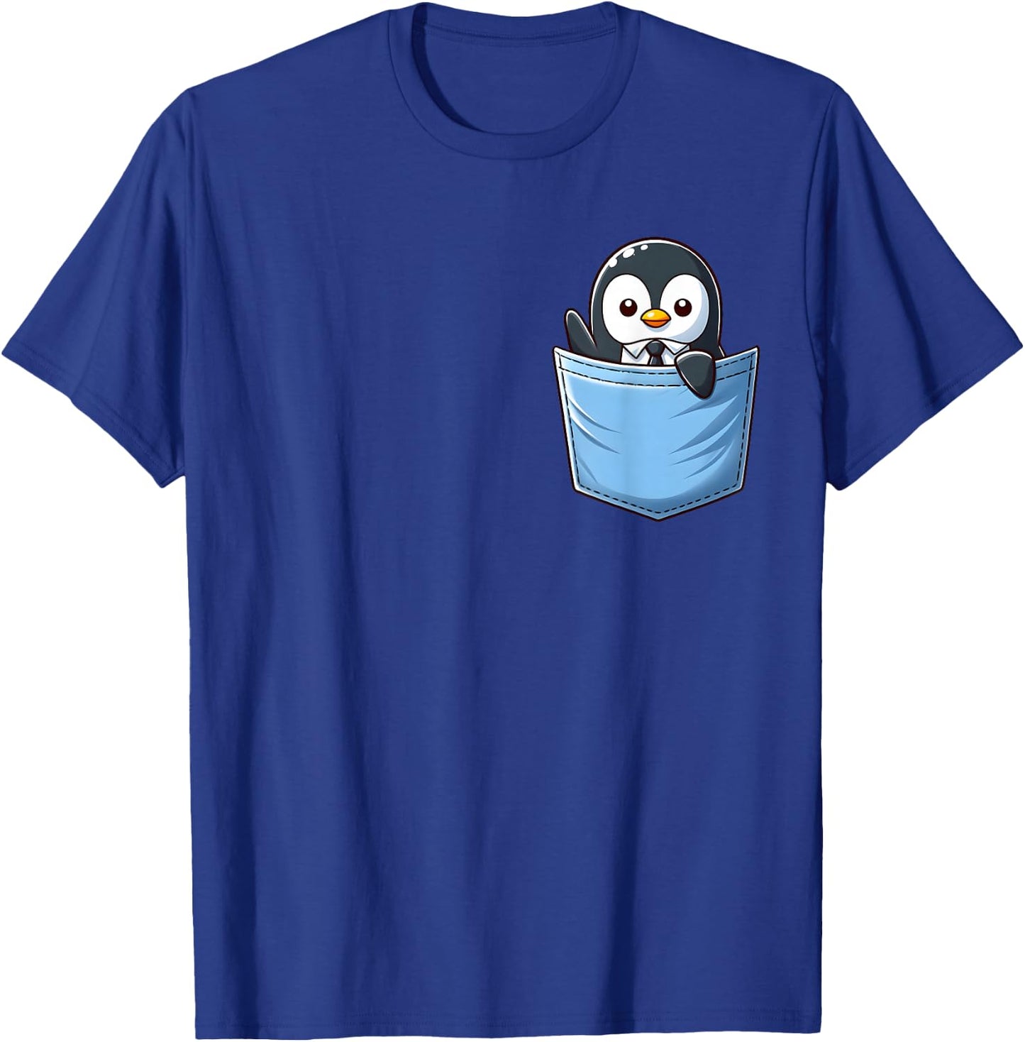 Adorable Penguin in Pocket for Kids, Boys, Girls, Women T-Shirt - T-Shirt | Royal
