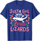 Lizard Just A Girl Who Loves Lizards for Lizard Lovers T-Shirt - T-Shirt | Royal