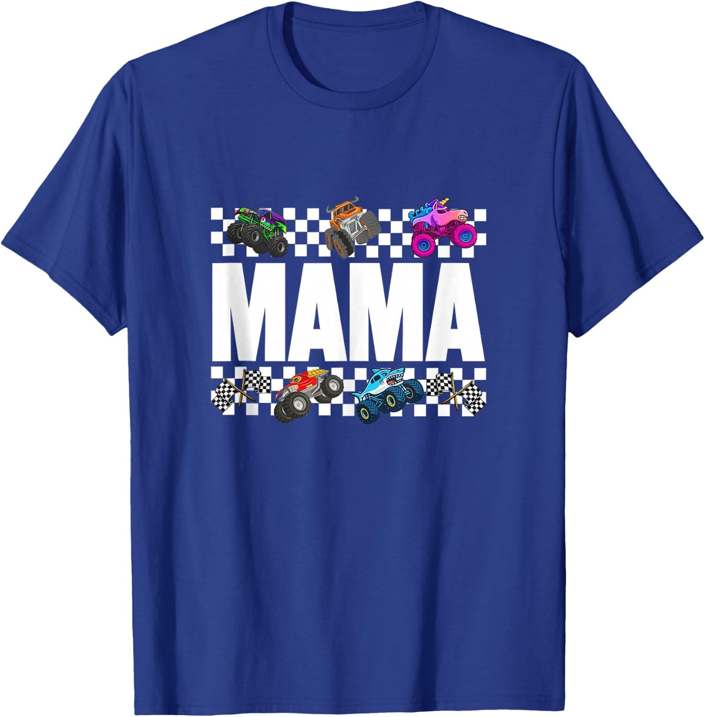 Mama Monster Truck Family Crew Birthday Matching Women Mom T-Shirt - T-Shirt | Royal