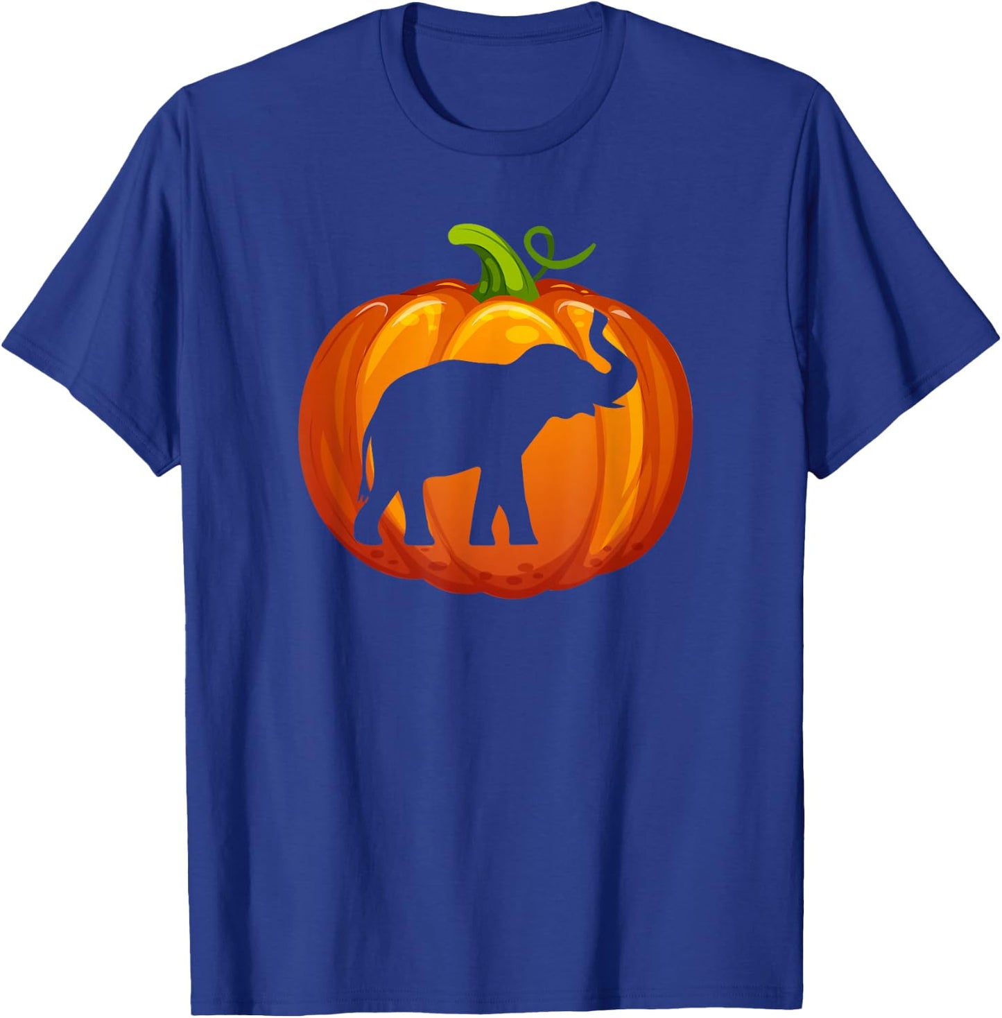 Elephant Carved In Pumpkin Love Elephants Wildlife Halloween T-Shirt - T-Shirt | Royal