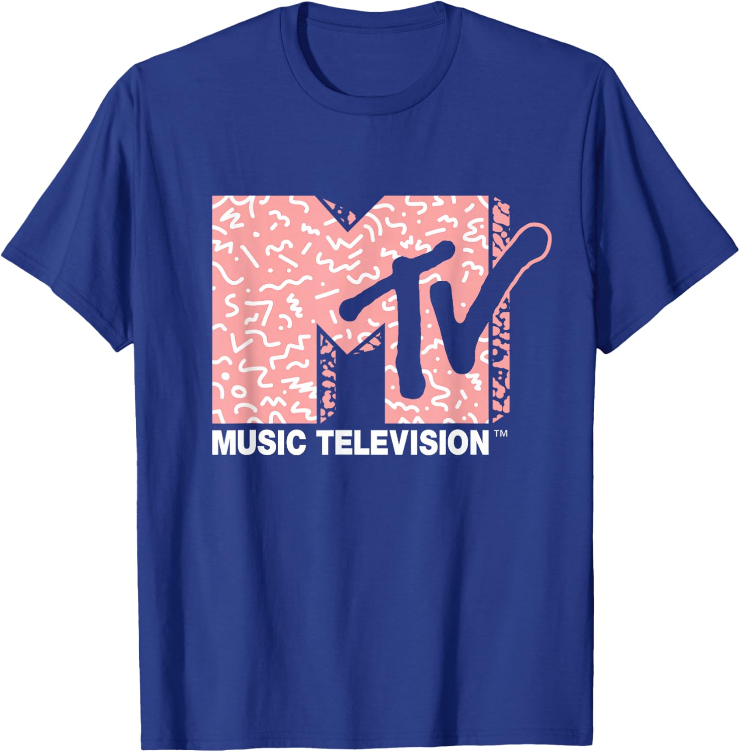 MTV - Memphis Style Pattern Fill T-Shirt - T-Shirt | Royal