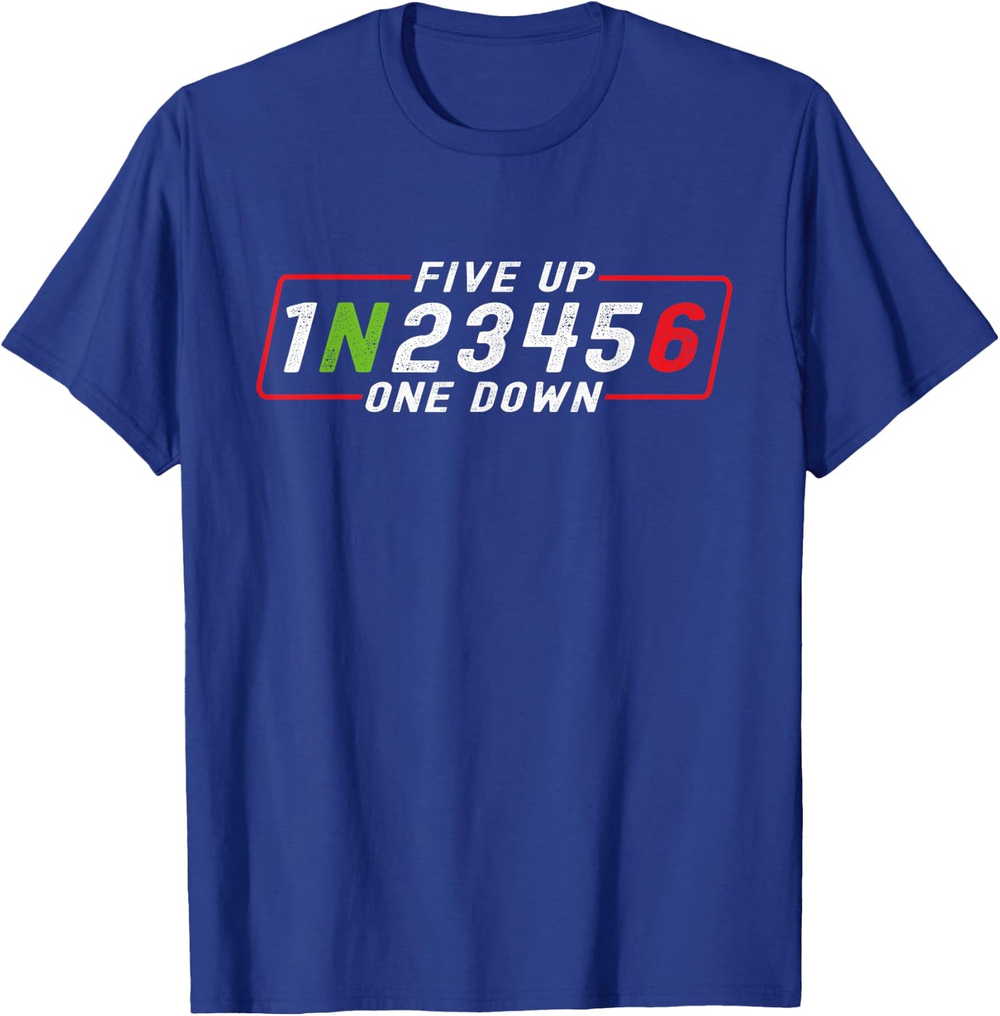 Five Up One Down Motorrad Schaltschema Biker Spruch T-Shirt - T-Shirt | Royal
