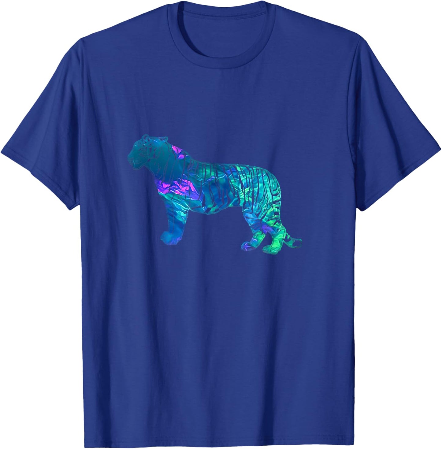 Cyan Blue Violet teal Tiger For Animals Lover T-Shirt - T-Shirt | Royal