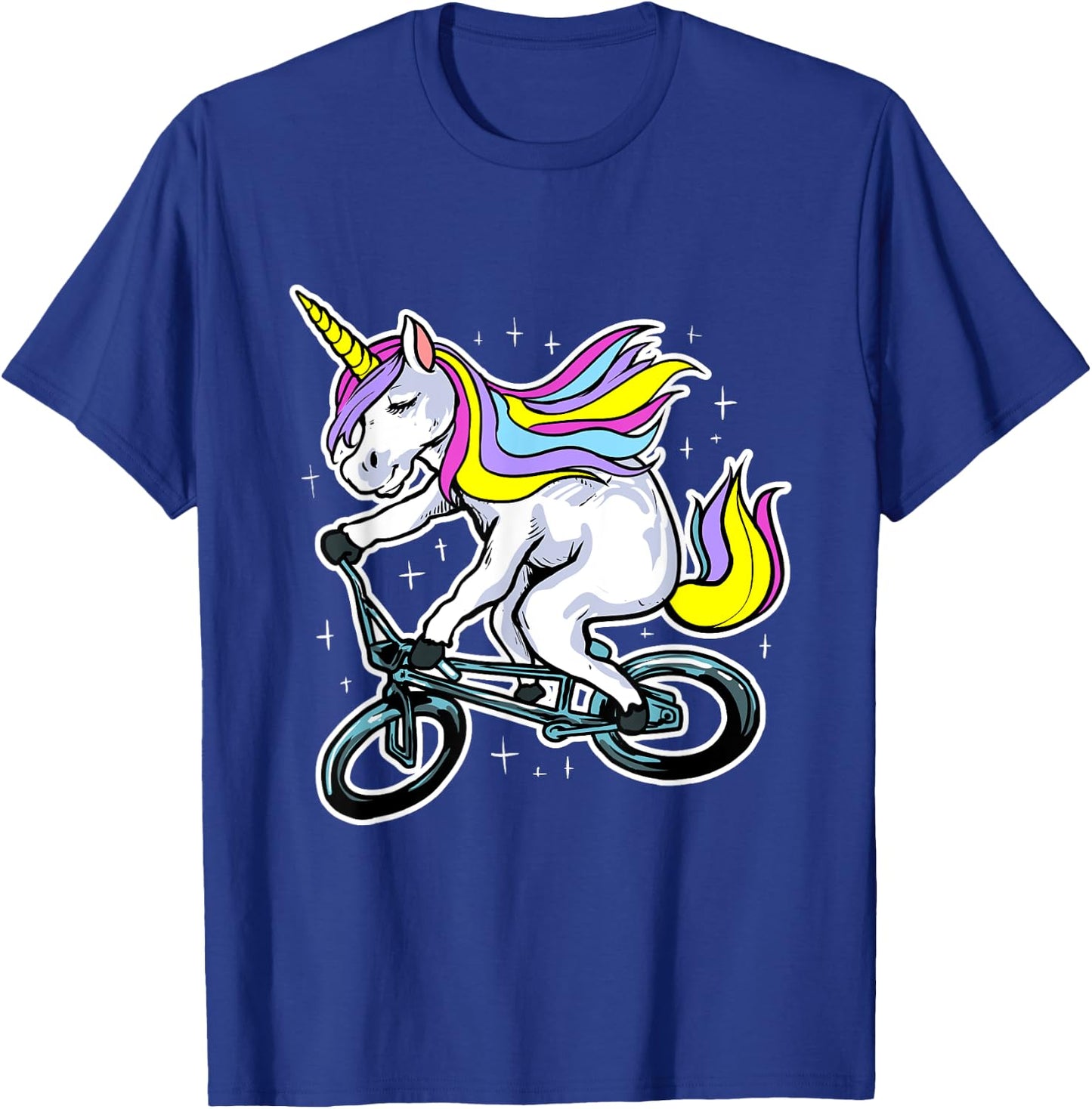 Funny Magic BMX Bike Bicycle Rider Unicorn Costume T-Shirt - T-Shirt | Royal