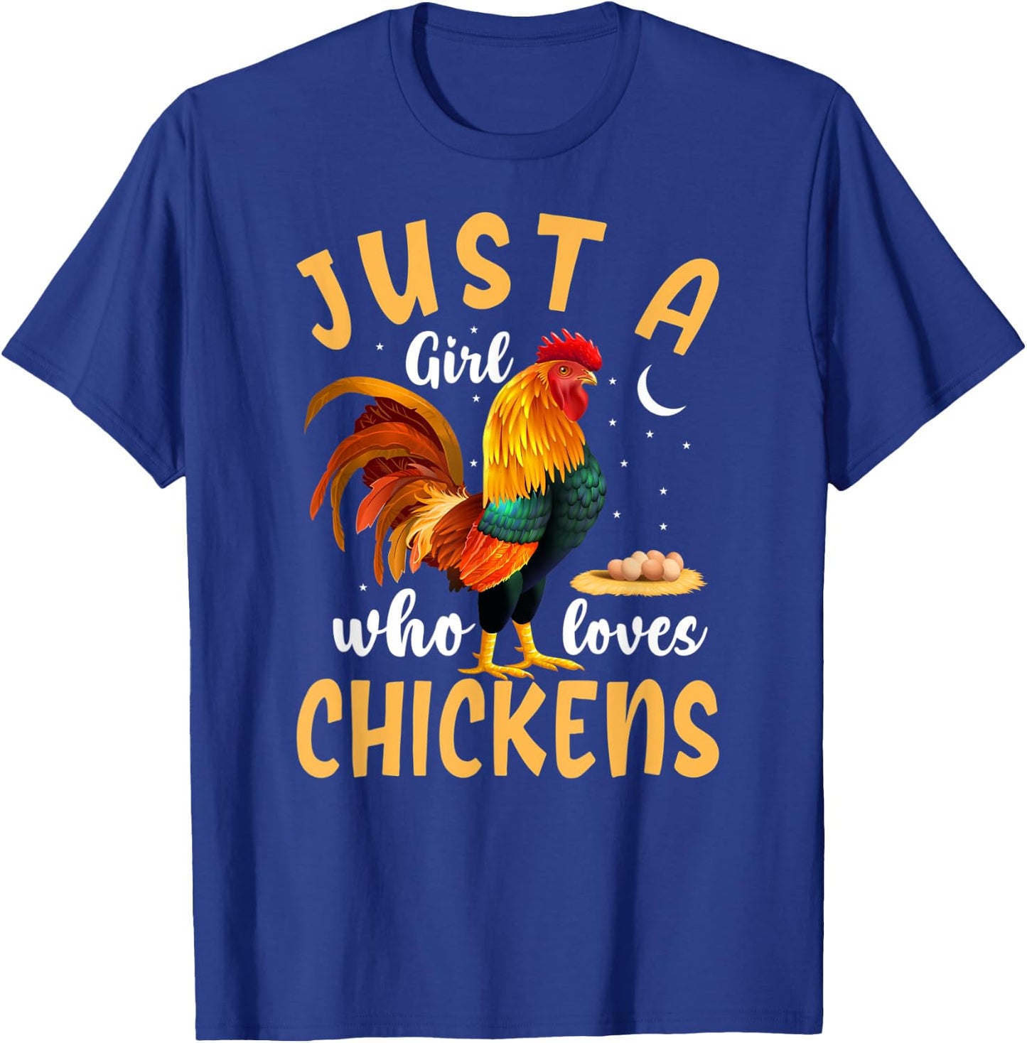 Just a Girl Who Loves Chickens, Cute Chicken Farm T-Shirt - T-Shirt | Royal