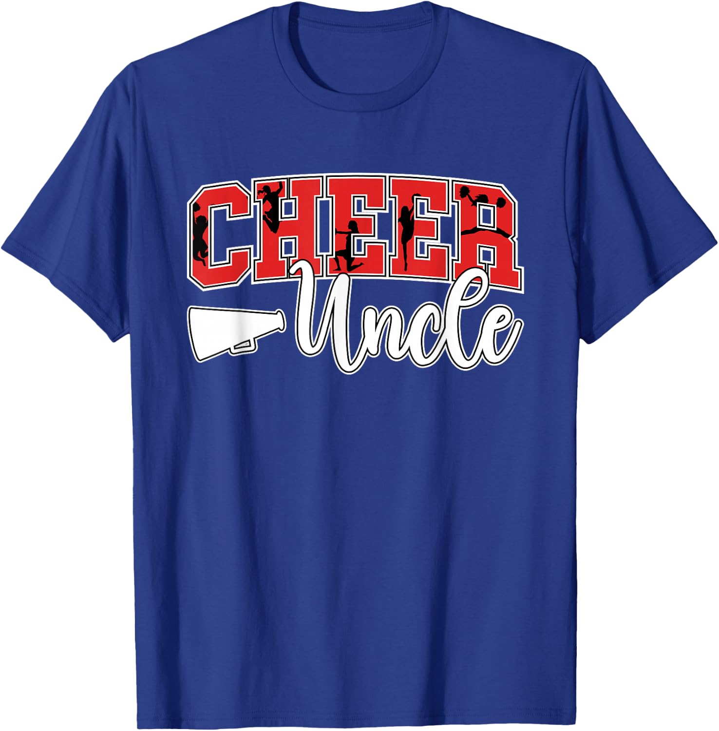 Proud Cheer Uncle On Father's Day Men's Cheerleader Uncle Black Small T-Shirt - T-Shirt | Royal