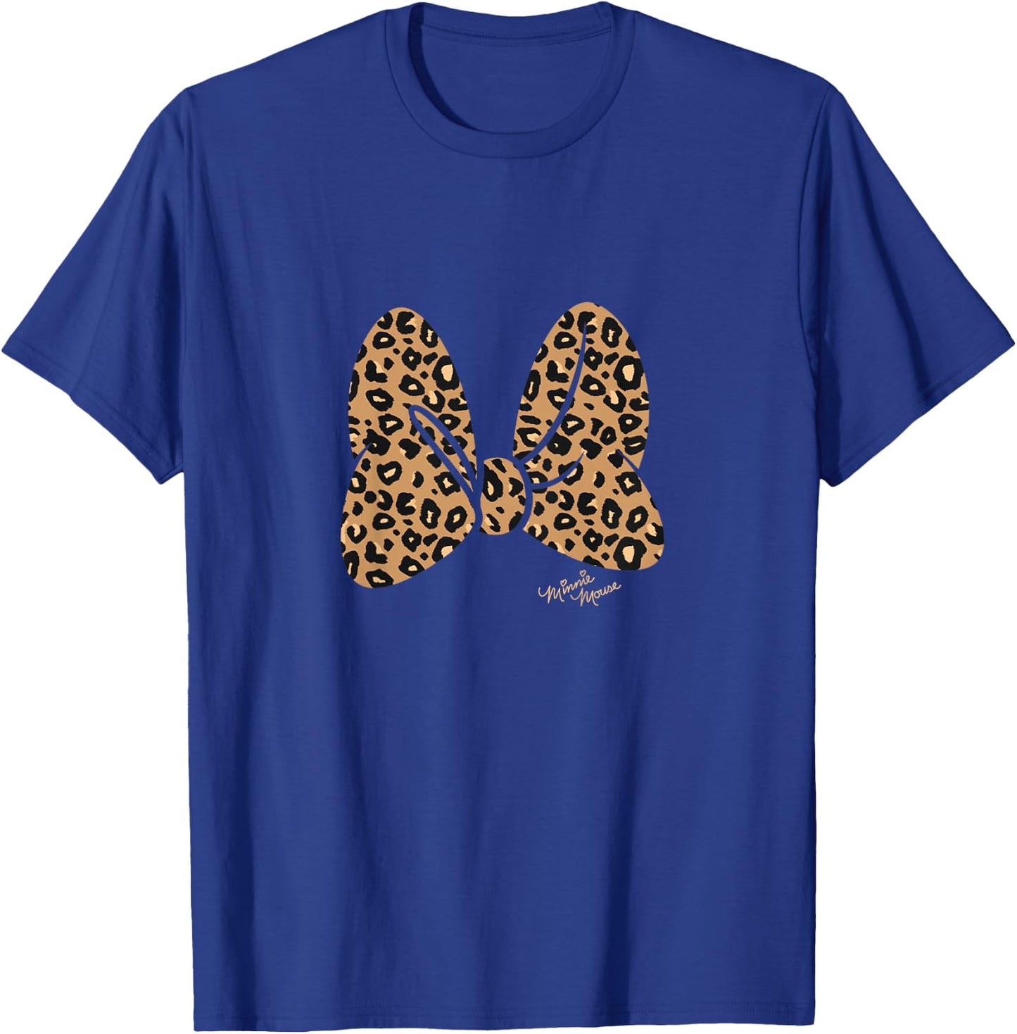 Kids Disney Mickey and Friends Leopard Print Hair Bow Logo T-Shirt - T-Shirt | Royal