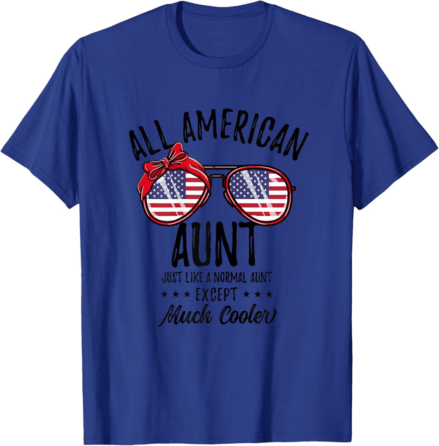 Matching 4th of July All American Aunt T-Shirt - T-Shirt | Royal