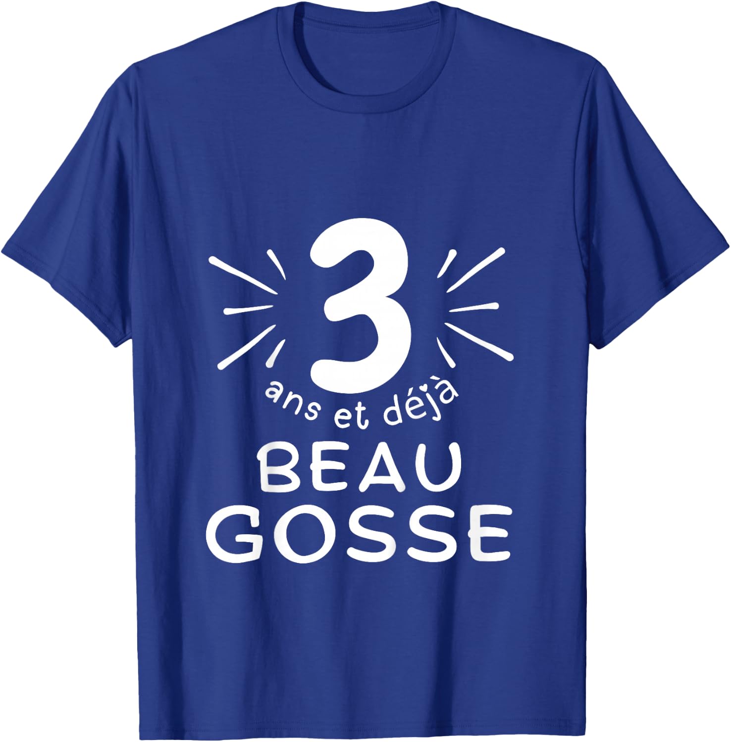 Child 3 years old and already handsome kid. phrase humor for gift boy , Black, 2 T-Shirt - T-Shirt | Royal