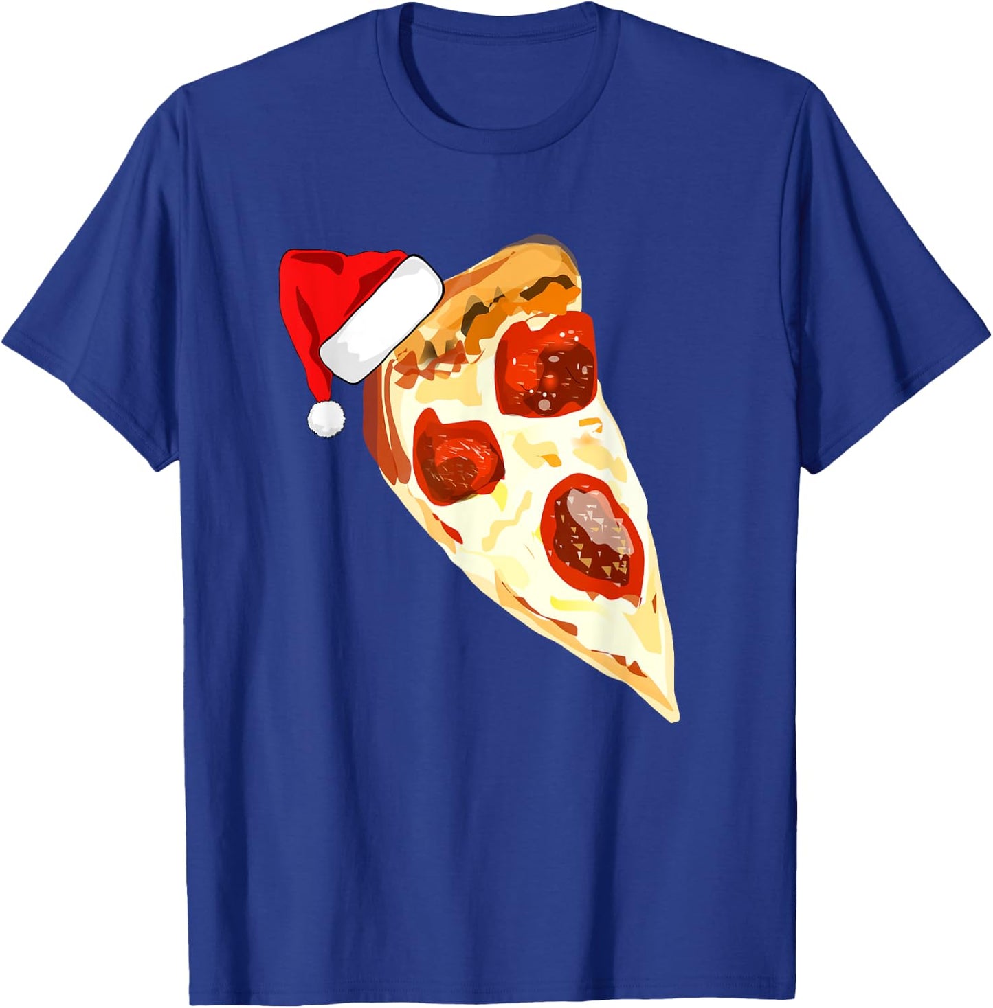 Funny Pizza Lover Santa Hat Christmas Pajama Pepperoni T-Shirt - T-Shirt | Royal