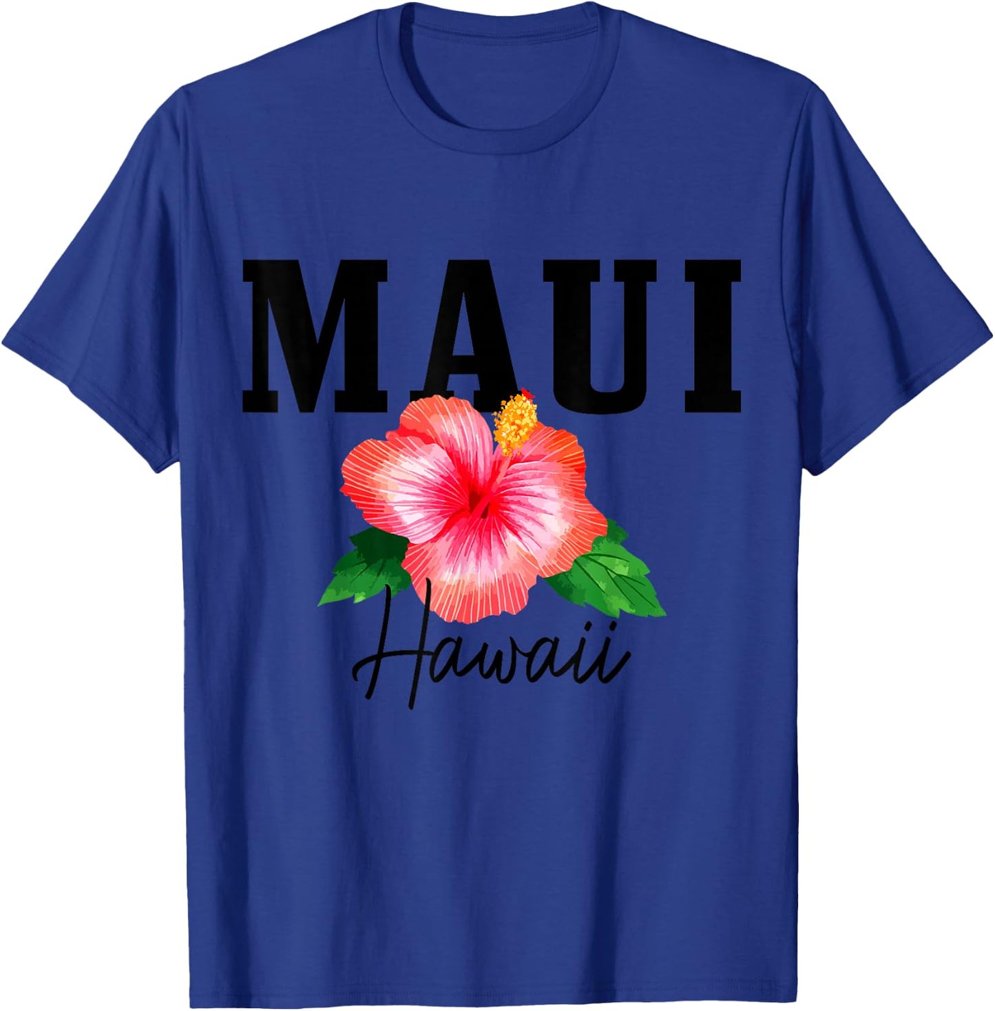 Maui Hawaii Floral Hibiscus Surf Surfer Vintage Hawaii T-Shirt - T-Shirt | Royal