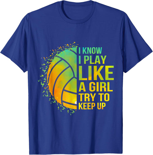 Try To Keep Up Girl Volleyball Cute Funny