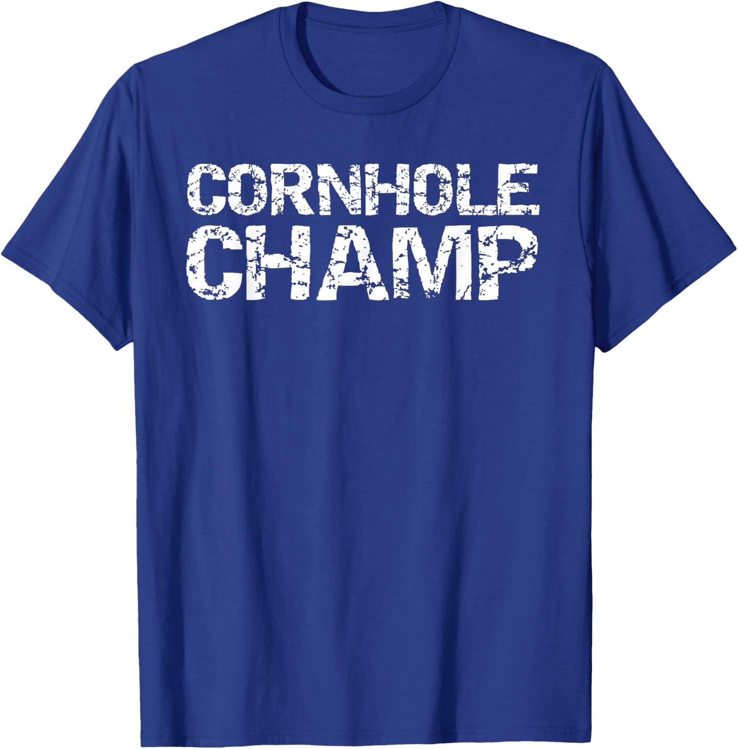 Cornhole Championship Winner Gift Distressed Cornhole Champ T-Shirt - T-Shirt | Royal