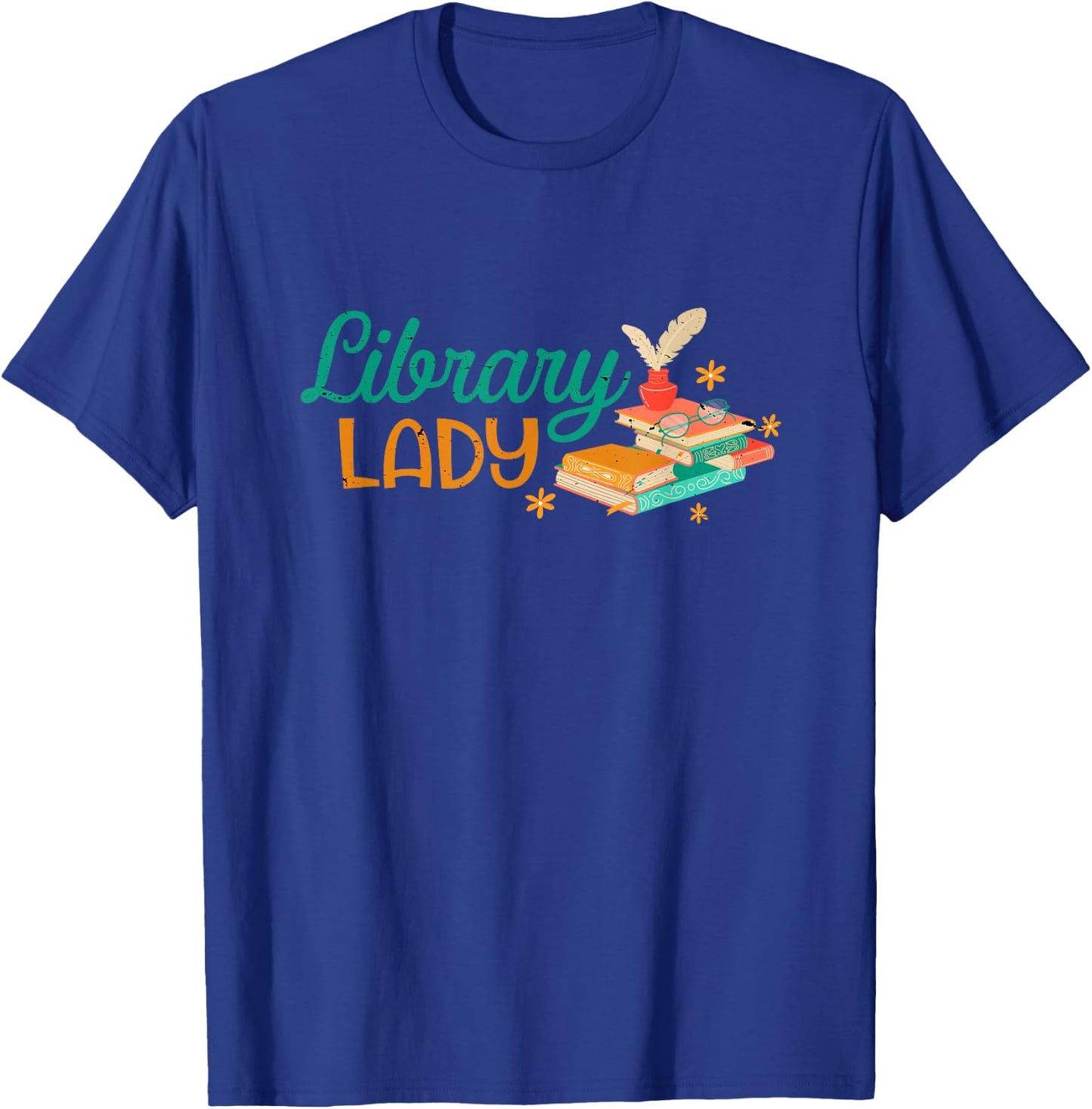 Library Carin Library Reader Book Worm T-Shirt - T-Shirt | Royal